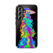 Psychedelic Neon UFO Abduction Tough Phone Case LavenderCeleste