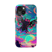 Mothman Tough Phone Case – Psychedelic Neon Cryptid Aesthetic - LavenderCeleste