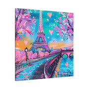 Pink Paris Eiffel Tower Dreamy Matte Canvas Art LavenderCeleste