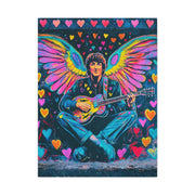 Psychedelic Guitar Angel Matte Canvas Art LavenderCeleste