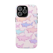 Pastel Shark Pattern Tough Phone Case Printify