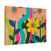 Groovy Paper Cut Flower Matte Canvas Art Printify