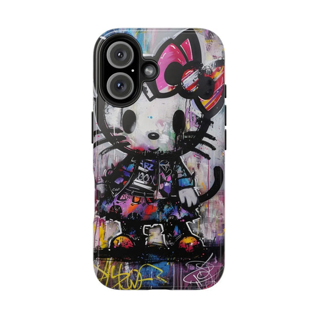 Goth Street Cat Pop Art Graffiti Tough Phone Case LavenderCeleste