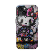 Goth Street Cat Pop Art Graffiti Tough Phone Case LavenderCeleste