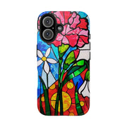 January Carnation Stained Glass Birth Flower Tough Phone Case