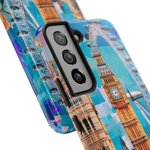 London Big Ben Collage Tough Phone Case – Vibrant City Pop Art Design
