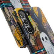 Sad Ghost on Park Bench Abstract Art Phone Case LavenderCeleste