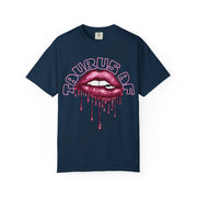 Taurus AF Glitter Lips Zodiac Comfort Colors Tee LavenderCeleste