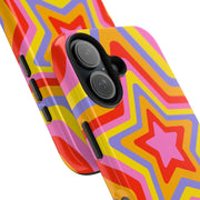 Retro Rainbow Star Groovy Tough Phone Case LavenderCeleste