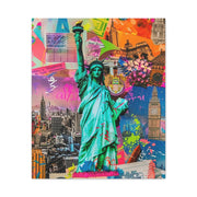 Vibrant New York Collage Matte Canvas – Statue of Liberty Pop Art Printify