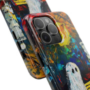 Lonely Ghost Tough Phone Case – Abstract Fall Park Bench Painting