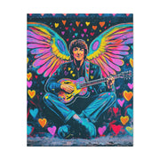 Psychedelic Guitar Angel Matte Canvas Art LavenderCeleste