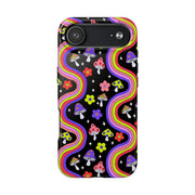 Groovy Mushroom Rainbow Tough Phone Case LavenderCeleste