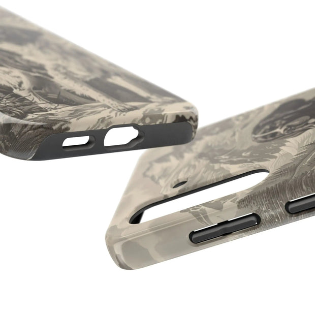 Saint Bernard Toile de Jouy Vintage Tough Phone Case LavenderCeleste