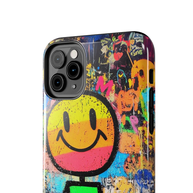 Rainbow Graffiti Smiley Tough Phone Case LavenderCeleste