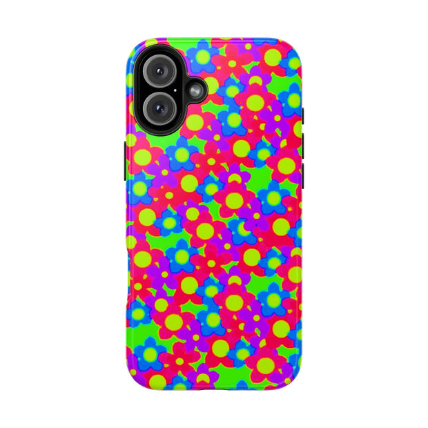 Retro Kawaii Bright Floral Pattern Tough Phone Case