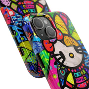 Pop Patchwork Kitty Tough Phone Case LavenderCeleste