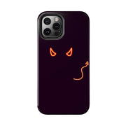 Neon Devil Eyes Tough Phone Case – Minimal Dark Glow Aesthetic Printify