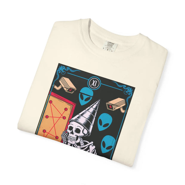 The Conspiracy Theorist Skeleton Tarot Comfort Colors Tee LavenderCeleste