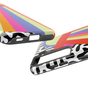 Retro Mod UFO Rainbow Beam Tough Phone Case LavenderCeleste