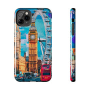 London Big Ben Collage Tough Phone Case – Vibrant City Pop Art Design