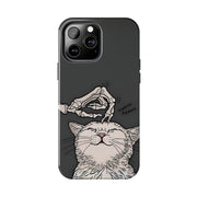 Skeleton Scratch Cat Gothic Humor Tough Phone Case LavenderCeleste