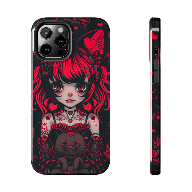 Kawaii Gothpunk Red Heart Tough Phone Case