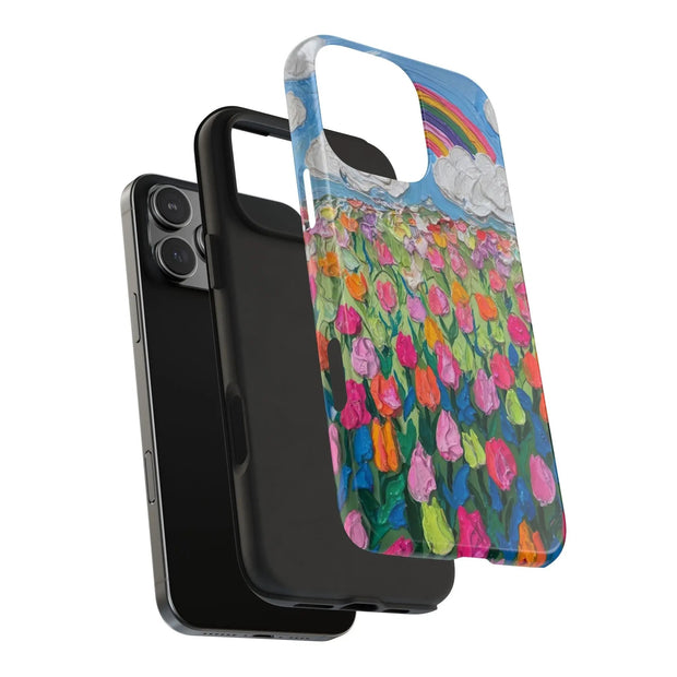 Rainbow Tulip Field Tough Phone Case LavenderCeleste