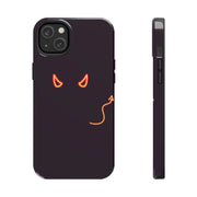 Neon Devil Eyes Tough Phone Case – Minimal Dark Glow Aesthetic Printify