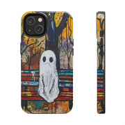 Sad Ghost on Park Bench Abstract Art Phone Case LavenderCeleste