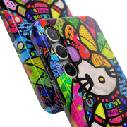 Pop Patchwork Kitty Tough Phone Case LavenderCeleste