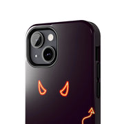 Neon Devil Eyes Tough Phone Case – Minimal Dark Glow Aesthetic Printify