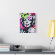 Marilyn Monroe Graffiti Matte Canvas – Neon Pop Art Street Style Wall Decor - LavenderCeleste