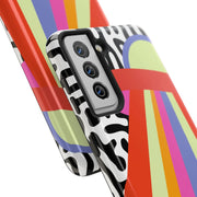 Retro Mod UFO Rainbow Beam Tough Phone Case LavenderCeleste