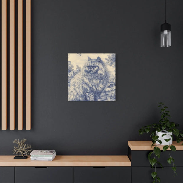 Persian Cat Canvas by Jouy Matte Canvas Art LavenderCeleste