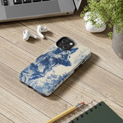 Blue Toile German Shepherd Scenic Tough Phone Case LavenderCeleste