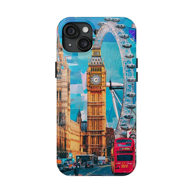 London Big Ben Collage Tough Phone Case – Vibrant City Pop Art Design