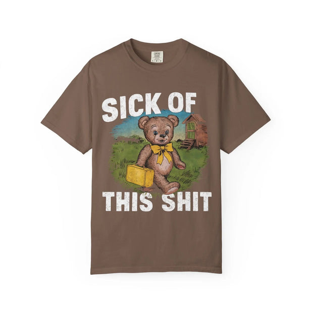 Sick of This Shit Vintage Bear Comfort Colors Tee LavenderCeleste