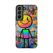 Rainbow Graffiti Smiley Tough Phone Case LavenderCeleste