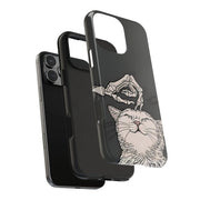Skeleton Scratch Cat Gothic Humor Tough Phone Case LavenderCeleste