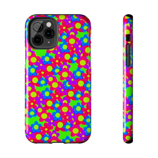 Retro Kawaii Bright Floral Pattern Tough Phone Case