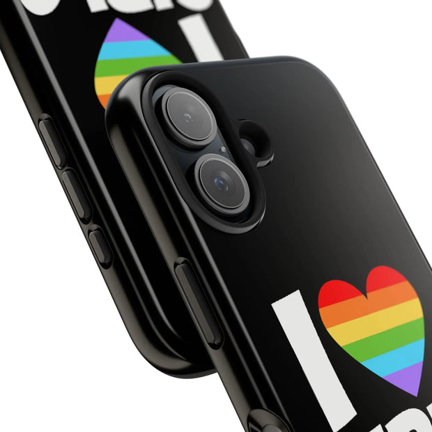 I Love Girls Pride Tough Phone Case – LGBTQ+ Rainbow Heart Design