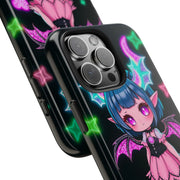 Kawaii Gothic Succubus Neon Heart Tough Phone Case