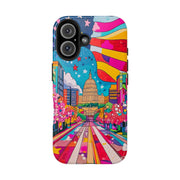 Washington DC Psychedelic Capitol Rainbow Tough Phone Case LavenderCeleste