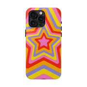 Retro Rainbow Star Groovy Tough Phone Case LavenderCeleste