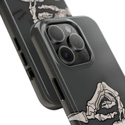 Skeleton Scratch Cat Gothic Humor Tough Phone Case LavenderCeleste