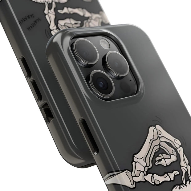 Skeleton Scratch Cat Gothic Humor Tough Phone Case LavenderCeleste