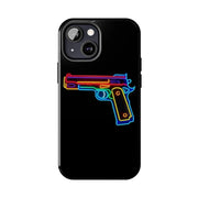 Neon Rainbow Gun Tough Phone Case – Bold Retro Vaporwave Aesthetic Printify