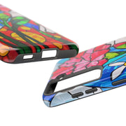 January Carnation Stained Glass Birth Flower Tough Phone Case