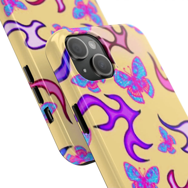 Y2K Butterfly Flames Retro Tough Phone Case LavenderCeleste